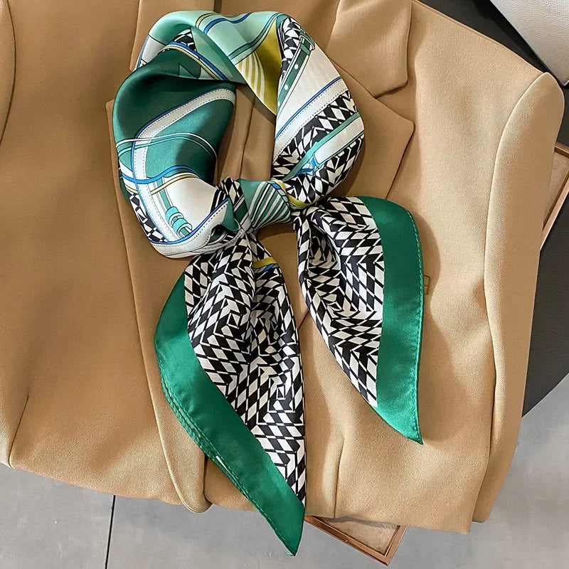 Square Satin Scarf 27.5 Inch Equestrian Print Headwrap Neck Tie Hairband for Women Four Season Versatile Accessory | Lonoma