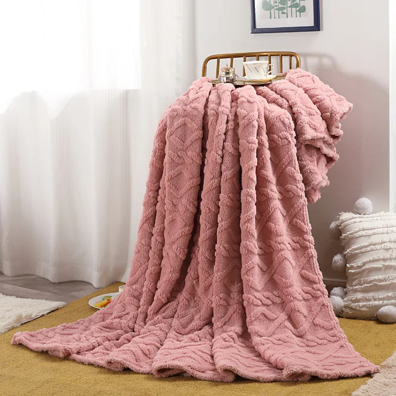 Soft Flannel Throw Blanket Cozy Warm Fleece for Couch Bed Travel Lightweight Solid Color Home Accent | Lonoma