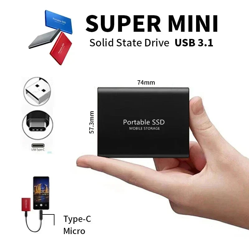Disque SSD Externe 128 To USB-C Vitesse Transfert Rapide Nomade Compact Créatifs Photographes Gamers Vidéastes | Koossa
