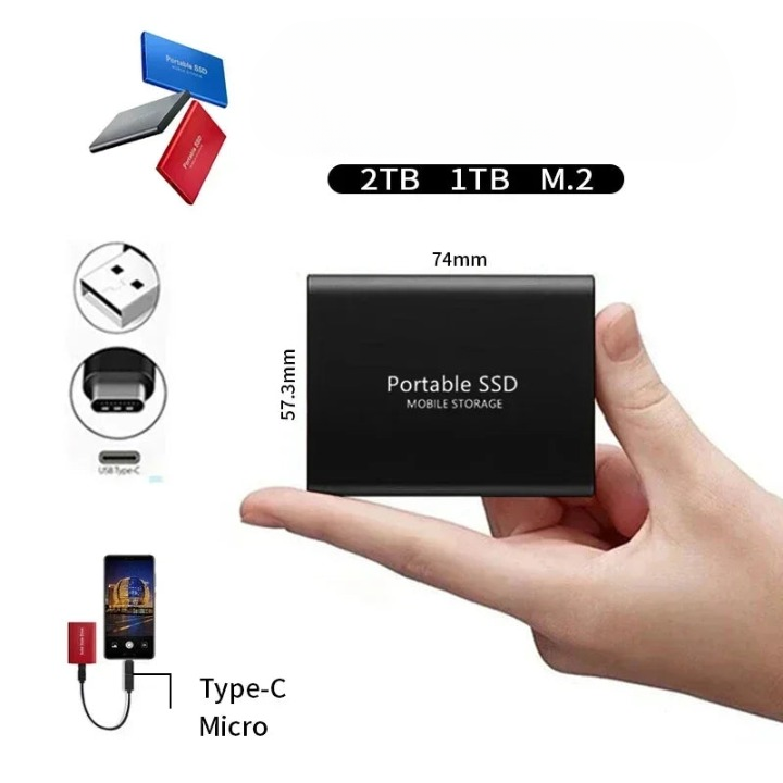 Disque SSD externe 2 To ultra-rapide portable pour backup professionnel et transfert de fichiers haute vitesse | Koossa