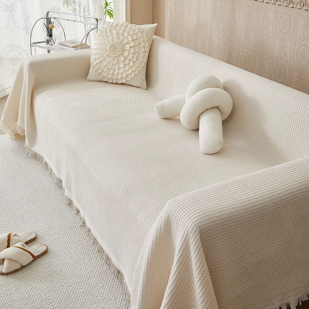 Housse de Canapé en Coton Respirant Antidérapant Style Scandinave Protection Textile Lavable pour Salon | Koossa