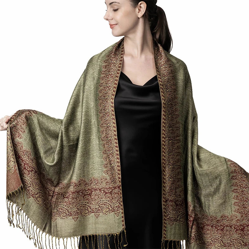 Soft Cashmere-Feel Scarf for Women – Warm Oversized Pashmina Wrap Shawl for Fall Winter Layering | Lonoma