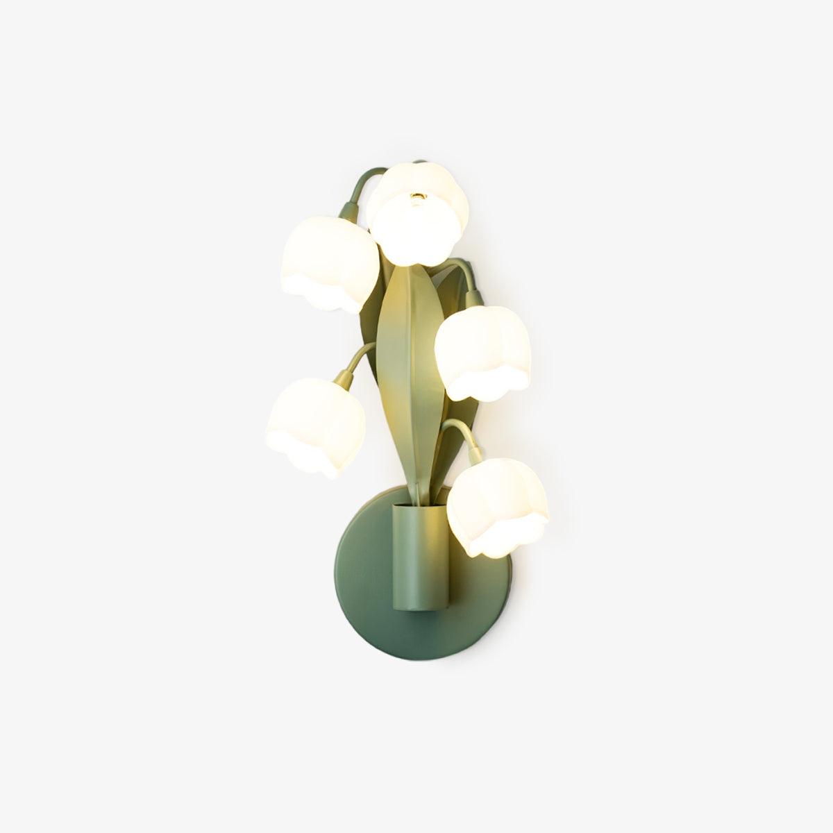 Botanical Orchid Wall Sconce with Leaf Detail for Bedroom, Hallway, Bathroom – Metal & Polycarbonate Indoor Light | Lonoma