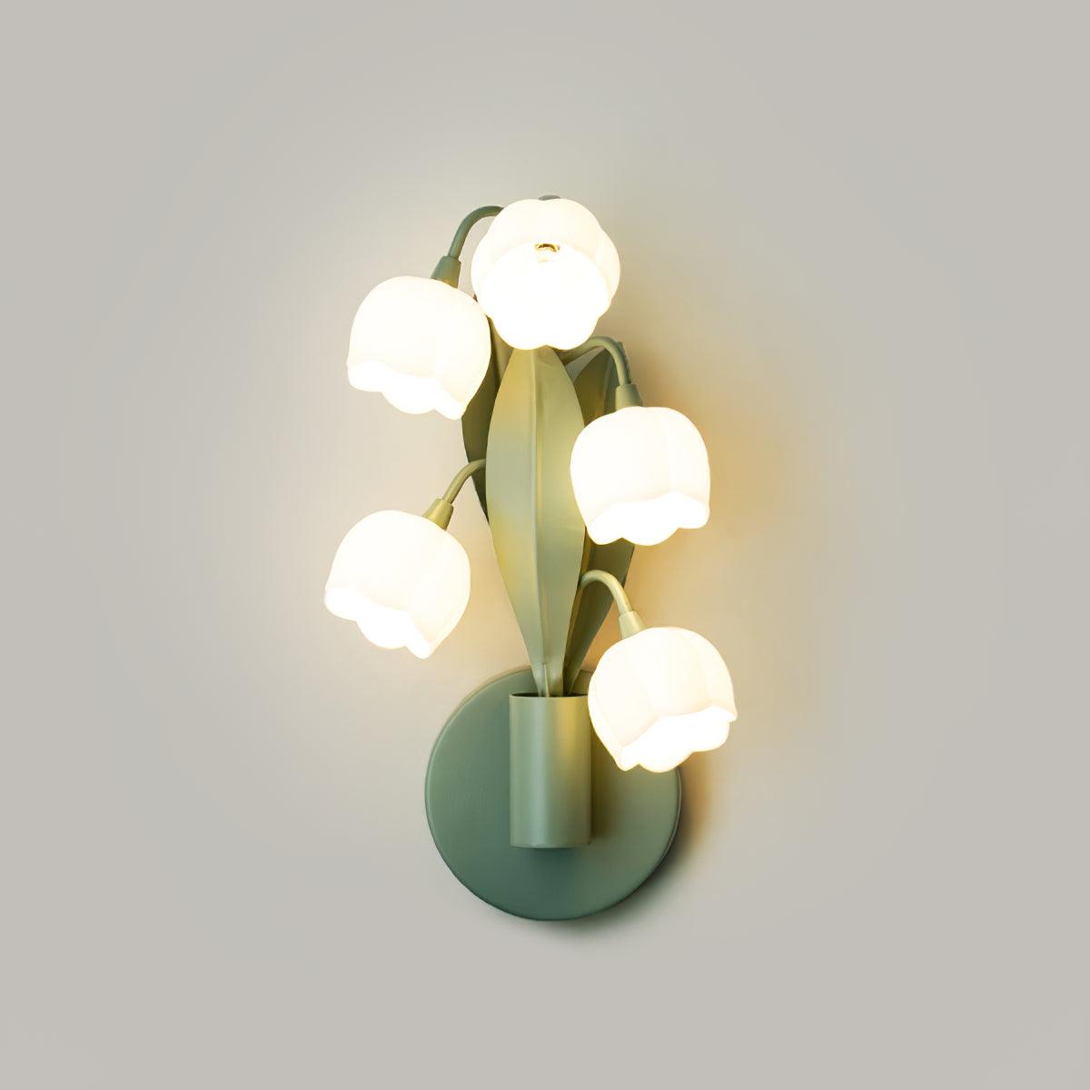 Botanical Orchid Wall Sconce with Leaf Detail for Bedroom, Hallway, Bathroom – Metal & Polycarbonate Indoor Light | Lonoma