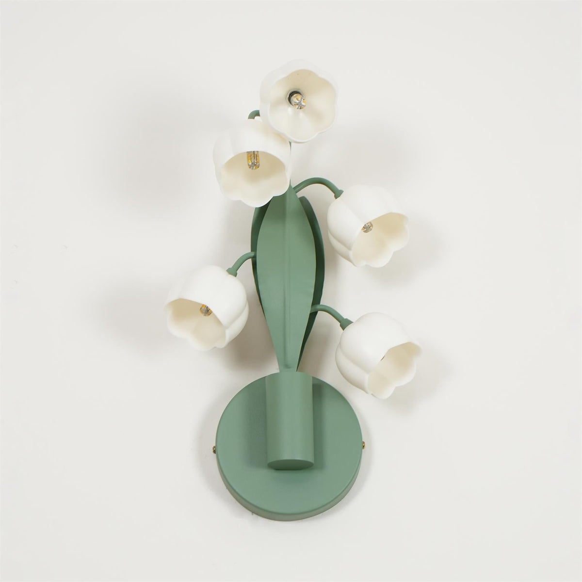 Botanical Orchid Wall Sconce with Leaf Detail for Bedroom, Hallway, Bathroom – Metal & Polycarbonate Indoor Light | Lonoma