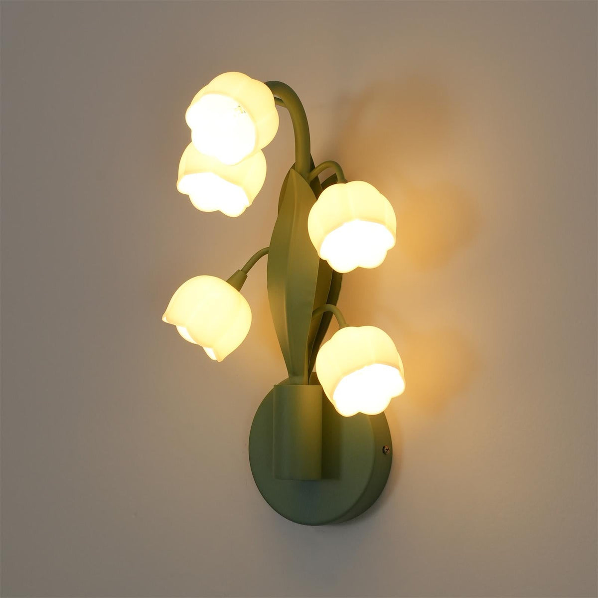 Botanical Orchid Wall Sconce with Leaf Detail for Bedroom, Hallway, Bathroom – Metal & Polycarbonate Indoor Light | Lonoma