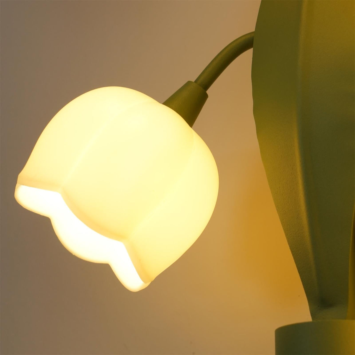 Botanical Orchid Wall Sconce with Leaf Detail for Bedroom, Hallway, Bathroom – Metal & Polycarbonate Indoor Light | Lonoma