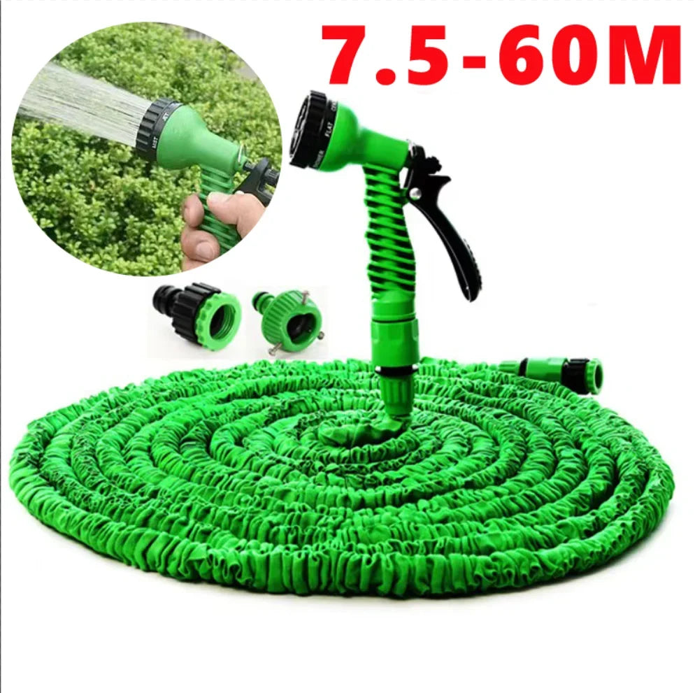 Tuyau d'arrosage extensible 7,5 à 60 m avec pistolet 7 fonctions pour jardin terrasse et nettoyage extérieur | Koossa