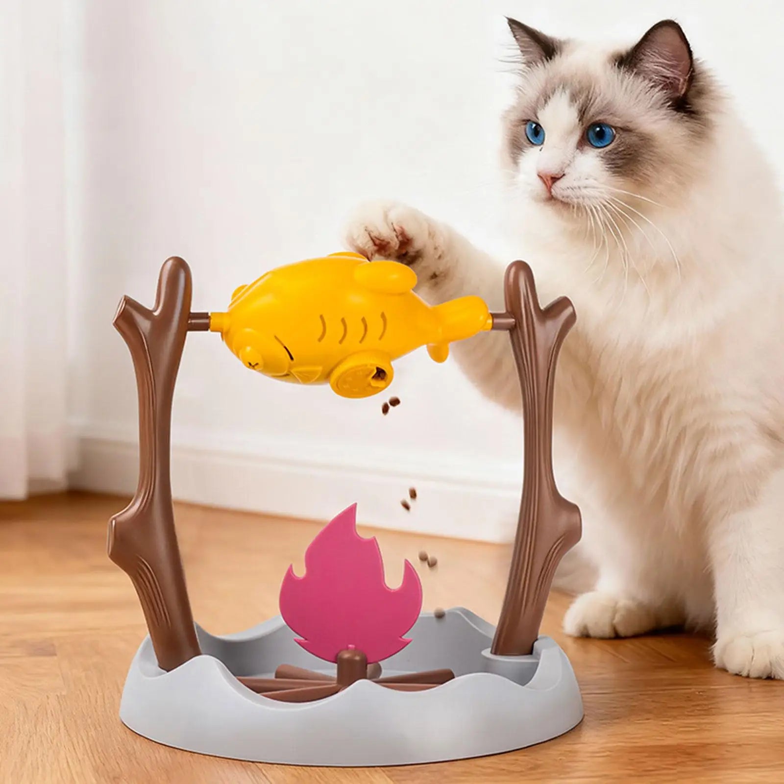 Cat Toy Slow Feeder Rotating Food Dispenser Interactive Puzzle Treat Spinner Adjustable 30cm | Koossa