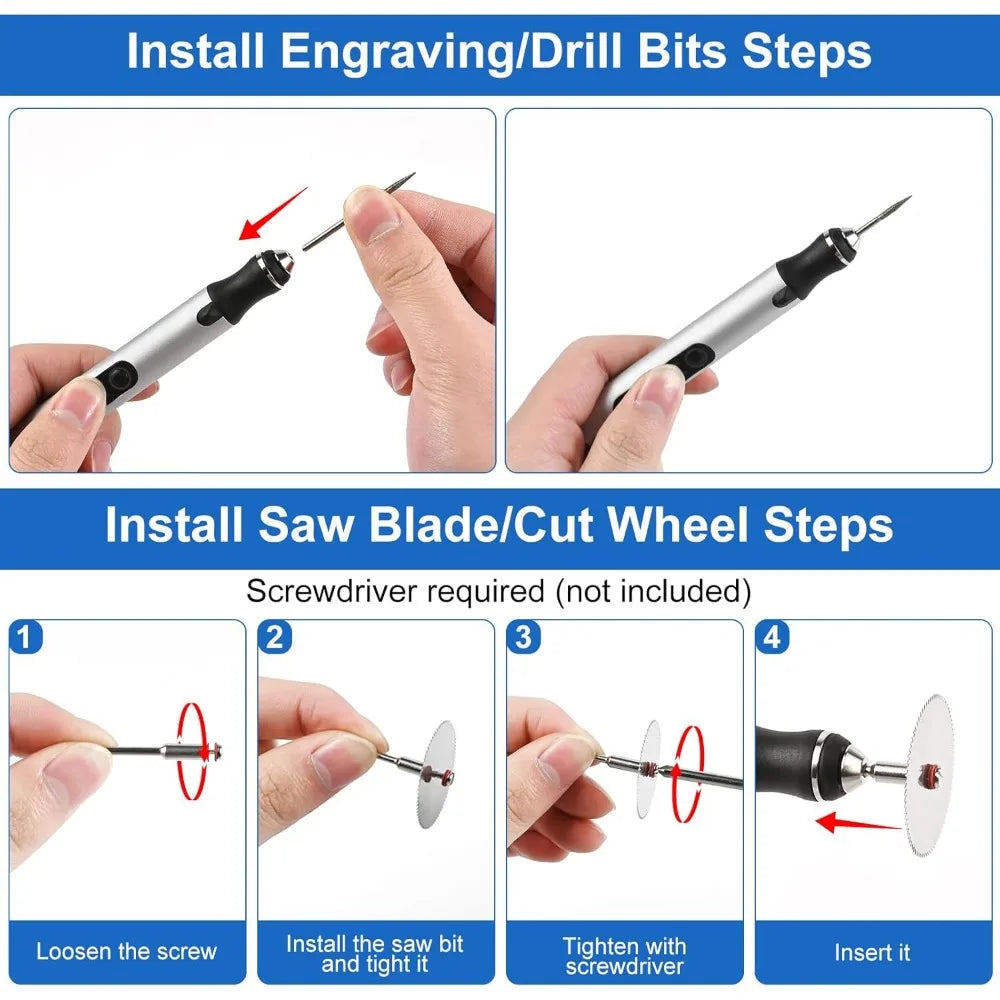 Cordless Rotary Engraver Pen Tool Kit with 37 Tips – USB Rechargeable Precision Etcher for Glass Wood Metal Stone Jewelry DIY Craft Projects | Lonoma