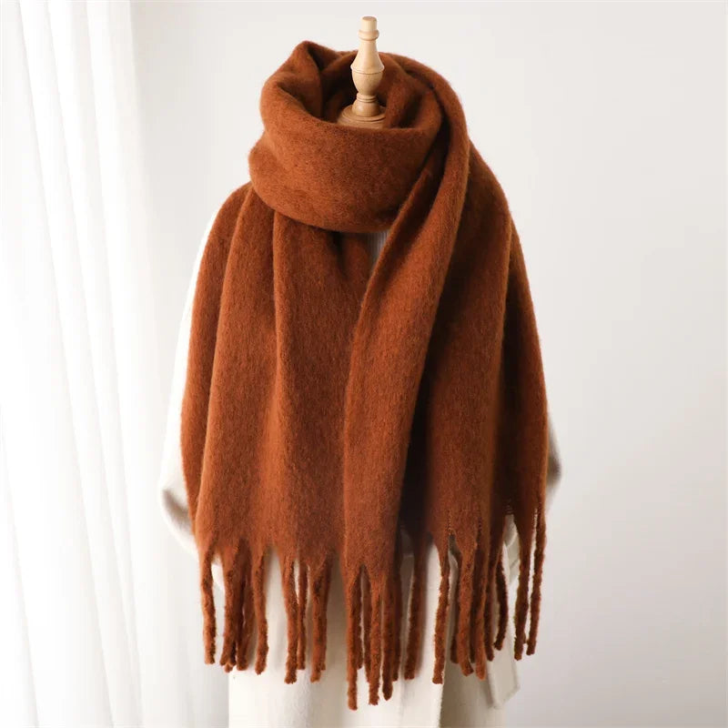 Oversized Tassel Wrap Shawl for Women – Soft Viscose Blend Blanket Scarf 94 x 15 Inches for Cold Weather | Lonoma