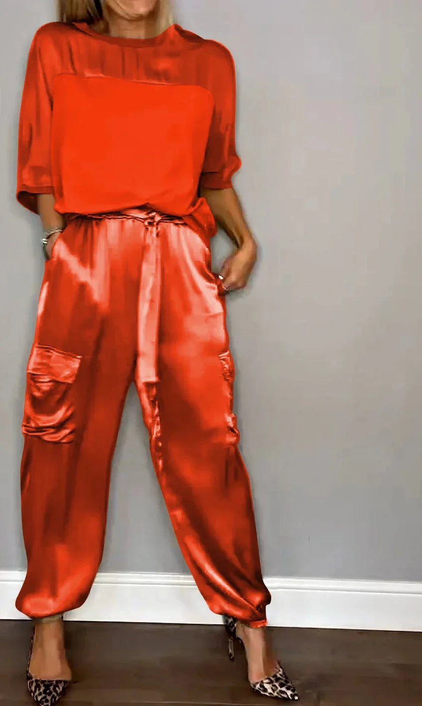 Flowing Two Piece Co-ord Set in Luxe Soft Fabric | Versatile Relaxed Lounge Separates for Effortless Everyday Elegance | Koossa