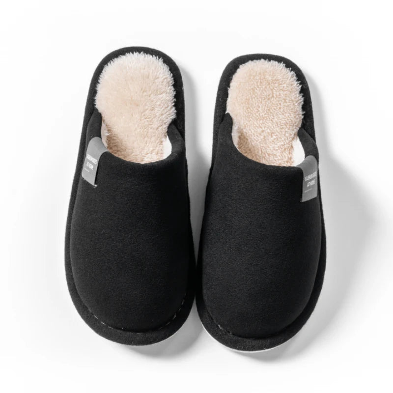 Men's Suede House Slippers Indoor Winter Shoes Quiet Non-Slip Cushioned Warm Slip-On Moccasins for Fall Cold Weather Guest Bedroom | Lonoma