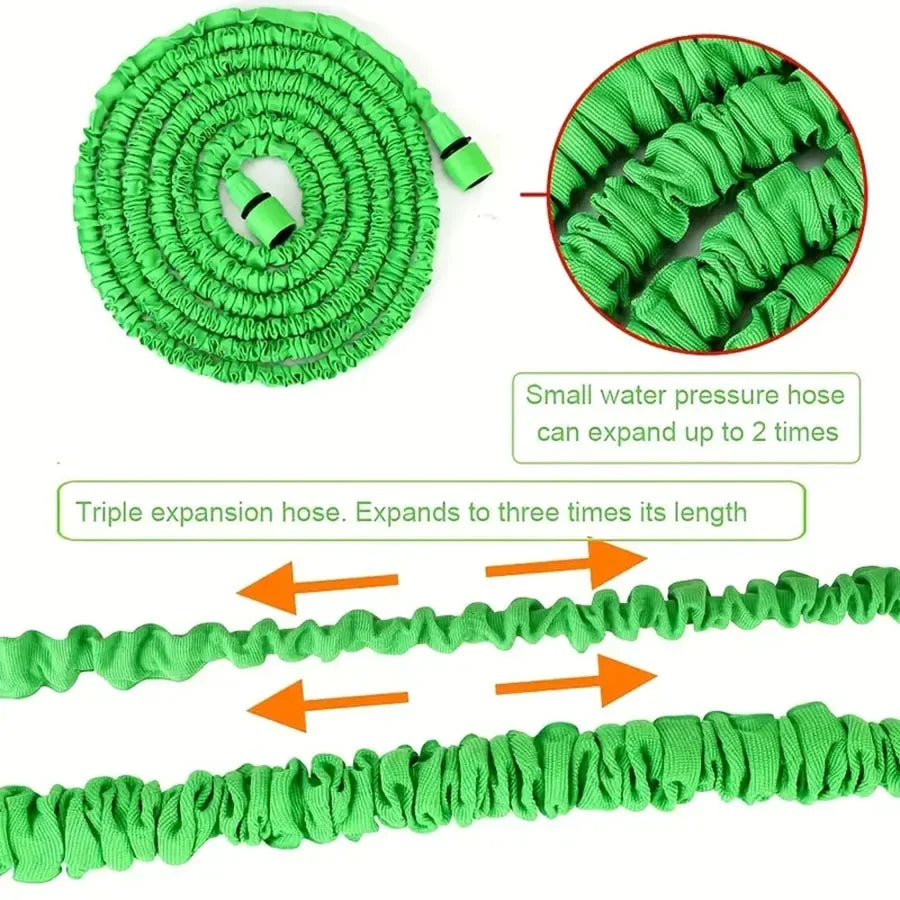 Tuyau d'arrosage extensible 7,5 à 60 m avec pistolet 7 fonctions pour jardin terrasse et nettoyage extérieur | Koossa