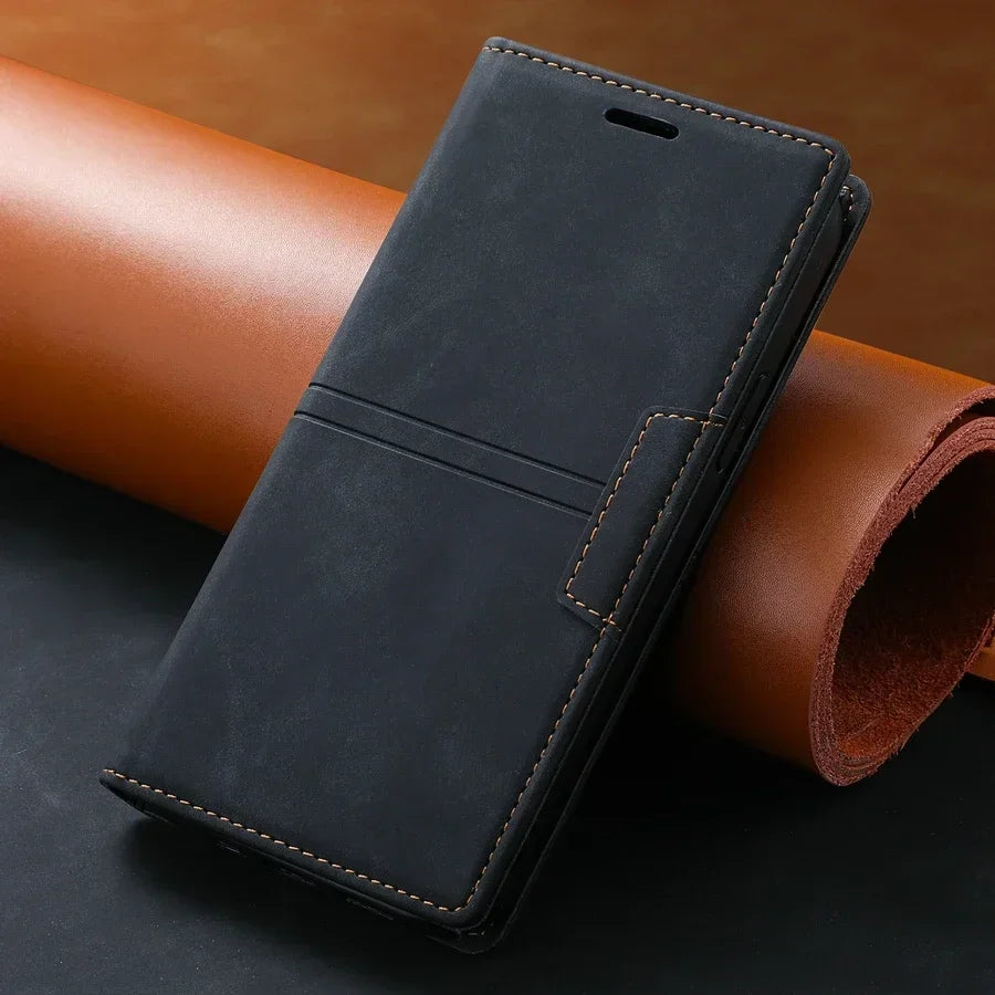 Google Pixel Leather Wallet Phone Case — Magnetic Flip Case with Card Holder & Stand Function | Koossa