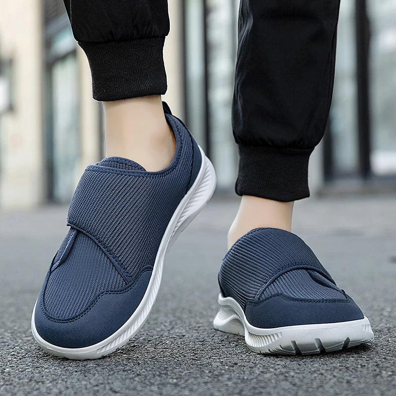 Men's Orthopedic Slip-On Shoes Wide Toe Box Adjustable Hook and Loop Lightweight Cushioned Sole for Bunions Swelling Diabetic Feet Seniors | Lonoma