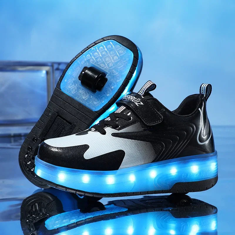 Children's LED Light-Up Roller Shoes — Fun Wheeled Skate Trainers for Active Kids & Outdoor Play | Koossa