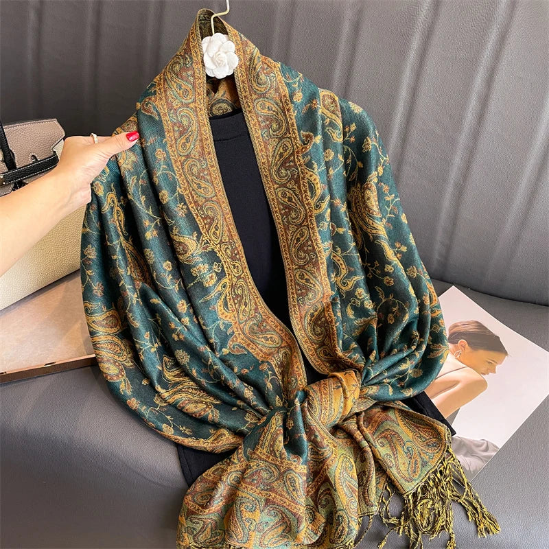 Soft Cashmere-Feel Scarf for Women – Warm Oversized Pashmina Wrap Shawl for Fall Winter Layering | Lonoma