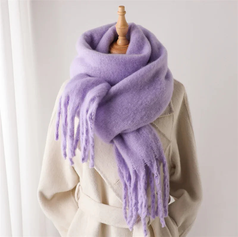 Oversized Tassel Wrap Shawl for Women – Soft Viscose Blend Blanket Scarf 94 x 15 Inches for Cold Weather | Lonoma