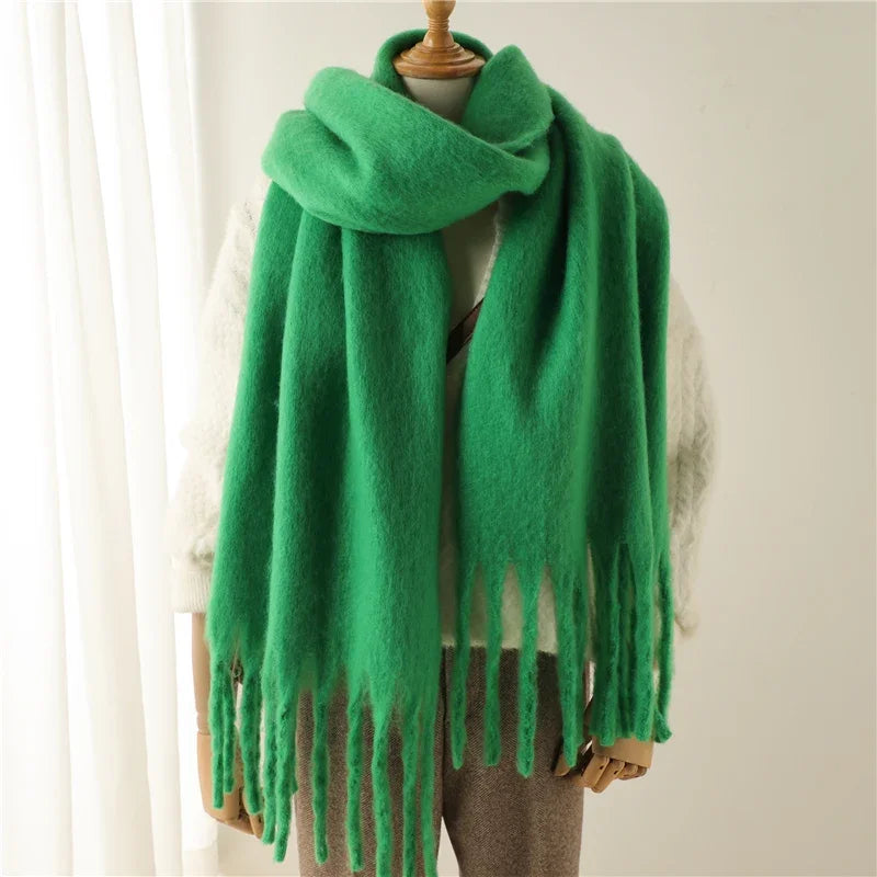 Oversized Tassel Wrap Shawl for Women – Soft Viscose Blend Blanket Scarf 94 x 15 Inches for Cold Weather | Lonoma