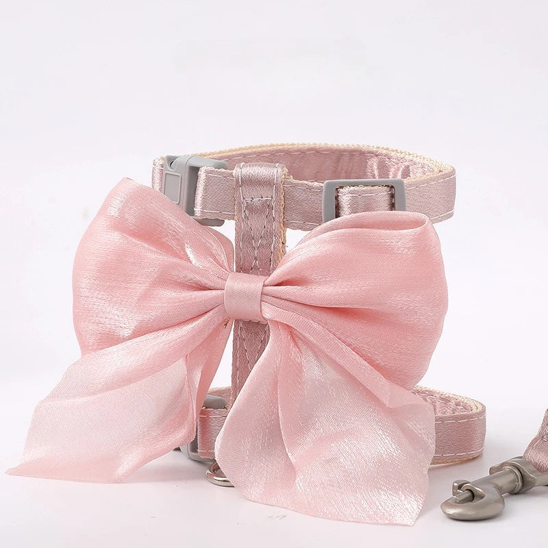 Cat Harness Bow Adjustable Decorative Lead Set Kitten Puppy Rabbit Small Pet Walking Leash | Koossa