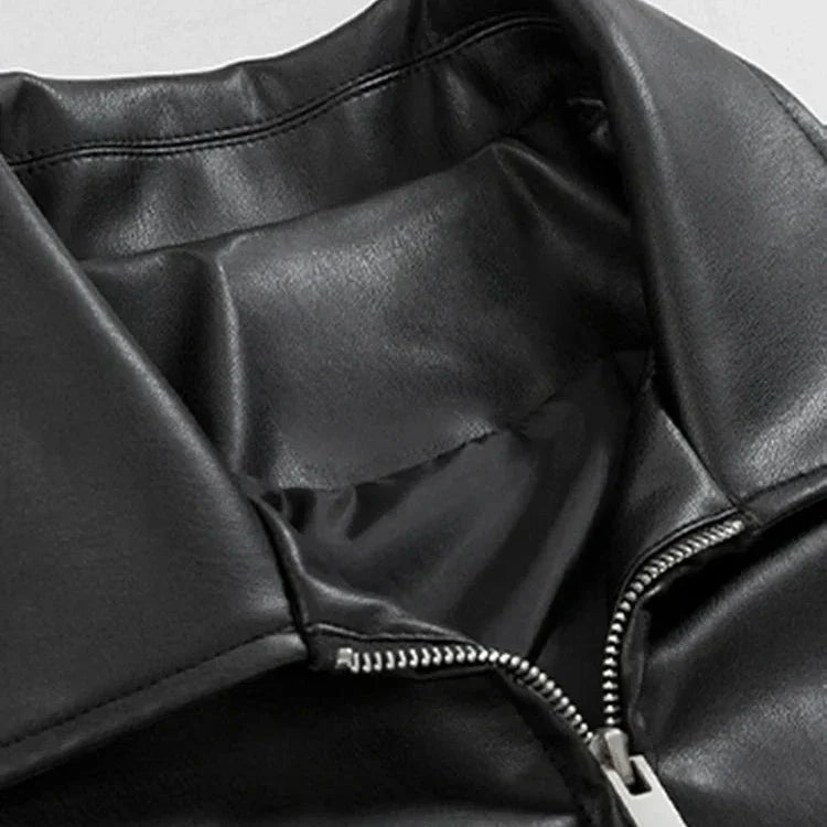 Men's Black Zip-Front Jacket with Relaxed Silhouette for Casual Weekend Wear | Koossa