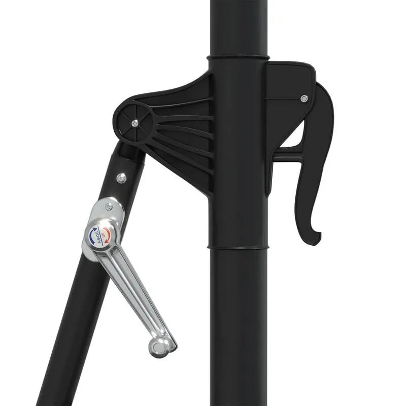 Wall-Mount Patio Umbrella 10 ft Charcoal Gray Half Canopy Metal Pole Crank Lift for Deck Balcony Outdoor Shade Space-Saving | Lonoma