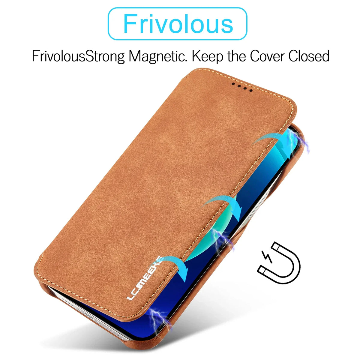 Folio Wallet Phone Case with Card Slots for iPhone – Faux Leather Flip Cover with Magnetic Closure & Kickstand | Lonoma