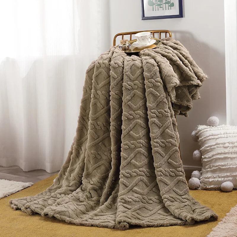 Soft Flannel Throw Blanket Cozy Warm Fleece for Couch Bed Travel Lightweight Solid Color Home Accent | Lonoma