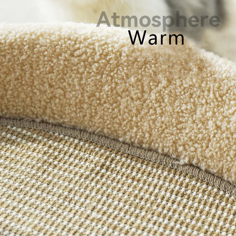 Cat Bed with Scratching Pad 2-in-1 Sisal Round Warm Cushion Kitten Scratcher Cosy Sleeping Basket Claw Sharpening Mat Natural | Koossa