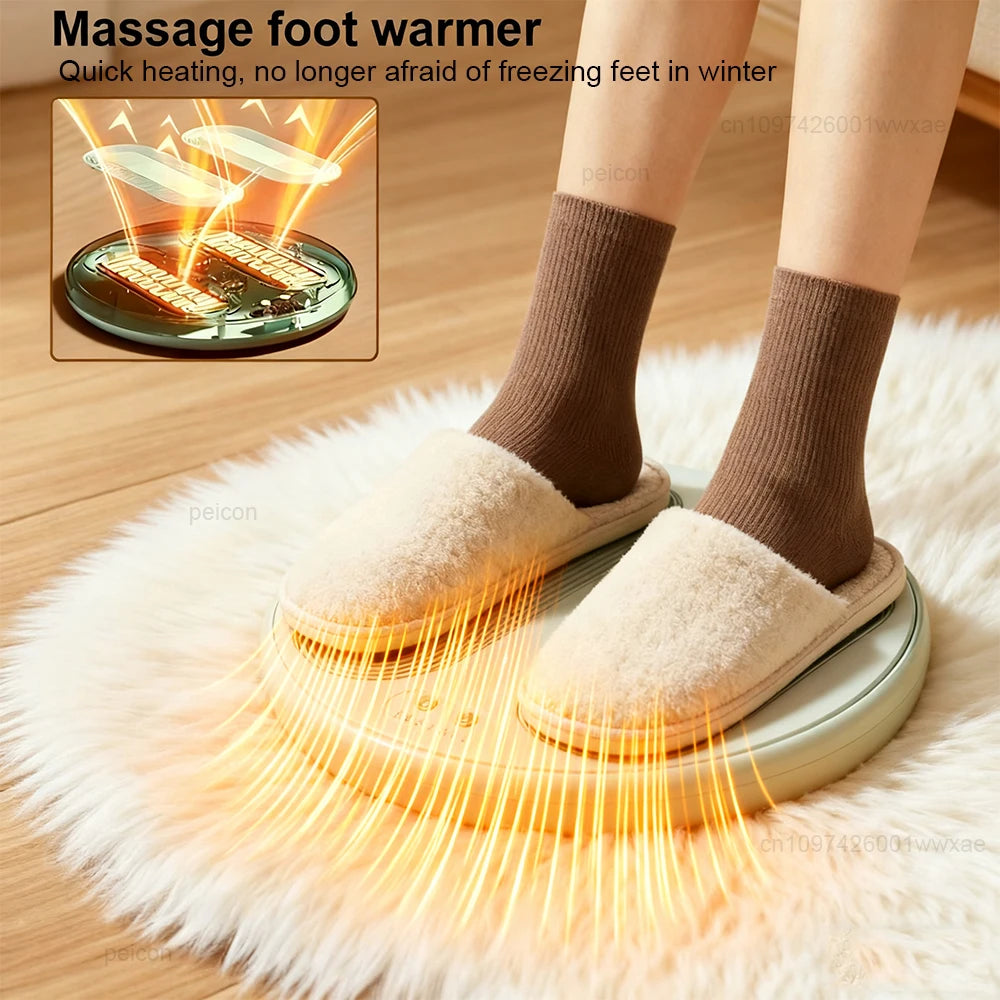 USB Heated Foot Warmer Pad with 3 Heat Settings and Vibration Massage for Cold Feet Relief at Home Office Bedroom | Lonoma