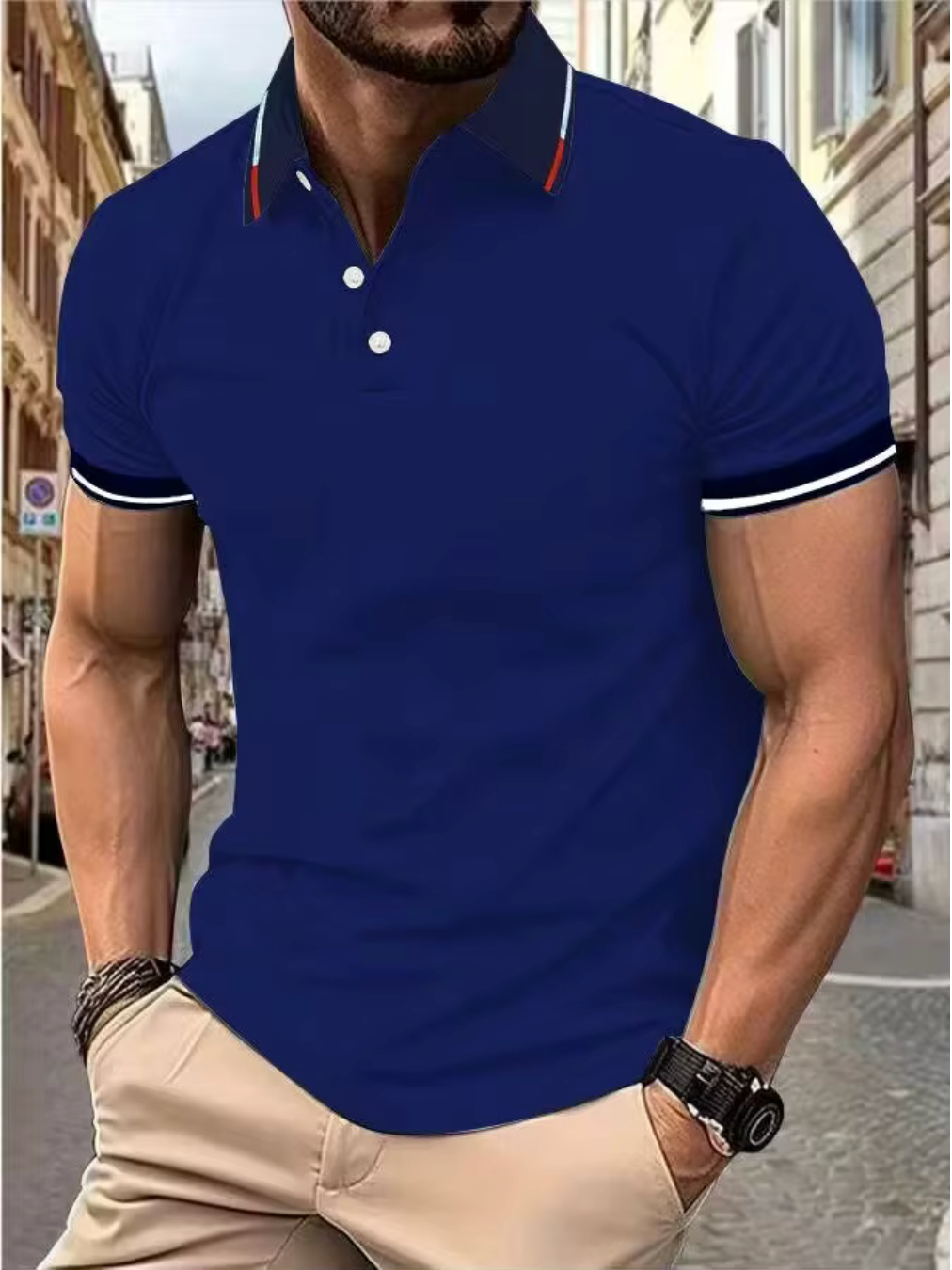 Men's Classic Polo Shirt with Button Placket — Smart Casual Top for Everyday Elegance & Refined Weekend Wear | Koossa