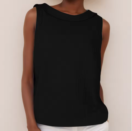 Women's Sleeveless Roll Neck Top in Soft Drape Fabric for Casual Elegance and Everyday Wear | Koossa