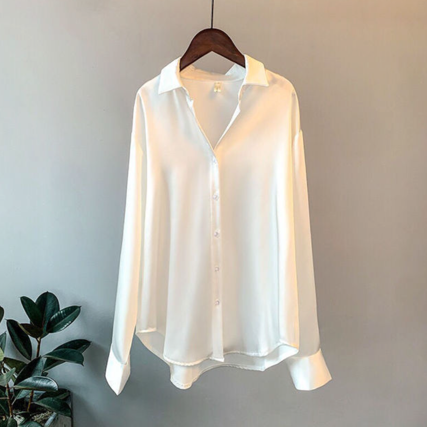 Women's Button-Down Collared Blouse in Four Versatile Shades for Office and Evening Wear | Koossa