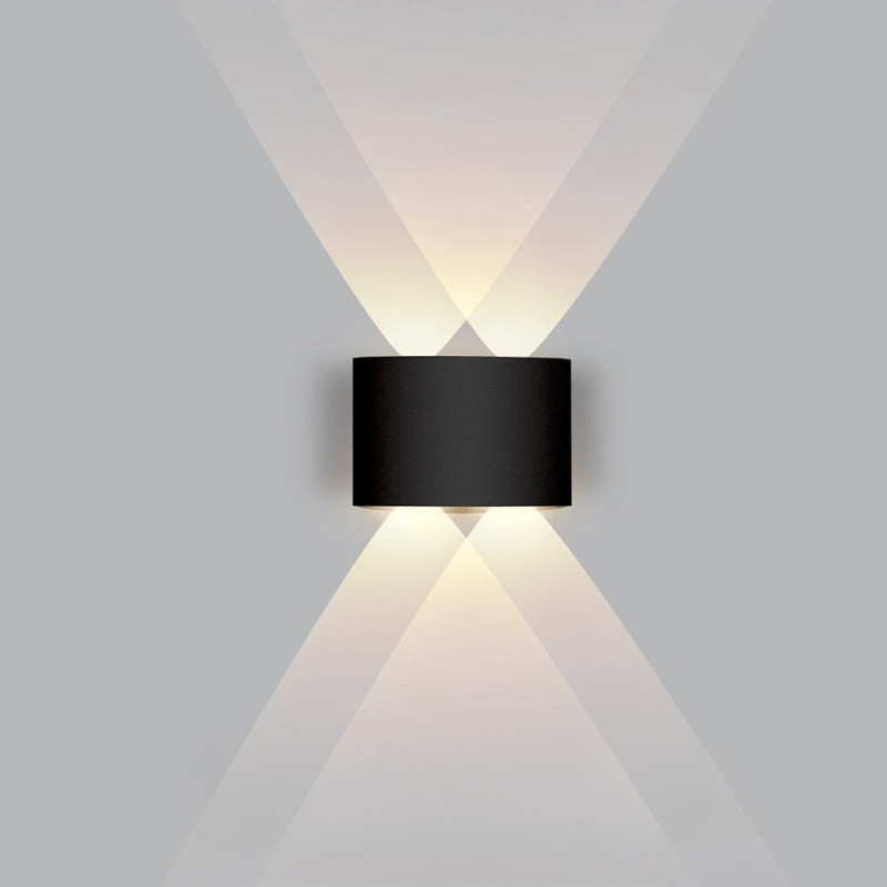 Applique murale LED étanche aluminium effet double faisceau pour extérieur moderne jardin terrasse et façade | Koossa