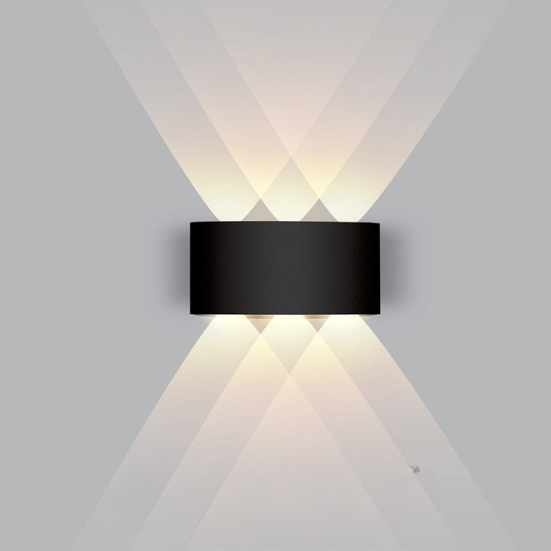 Applique murale LED étanche aluminium effet double faisceau pour extérieur moderne jardin terrasse et façade | Koossa