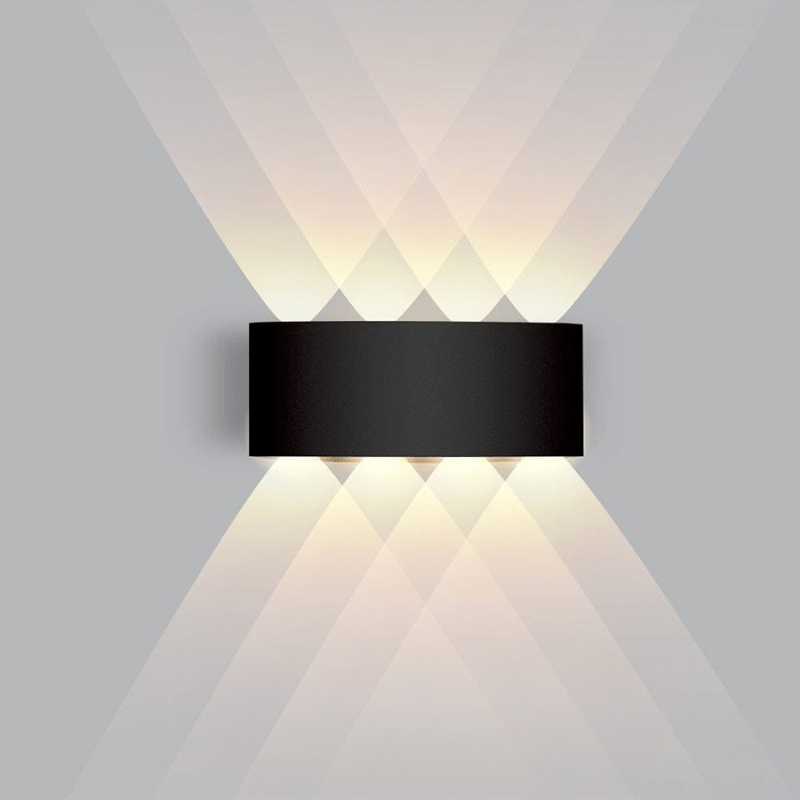 Applique murale LED étanche aluminium effet double faisceau pour extérieur moderne jardin terrasse et façade | Koossa
