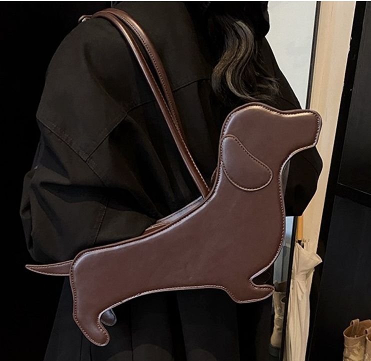 Dachshund Shaped Handbag Novelty Shoulder Bag Women Structured Tote Sausage Dog Purse Adjustable Strap Dachshund Lover Gift Bag | Koossa