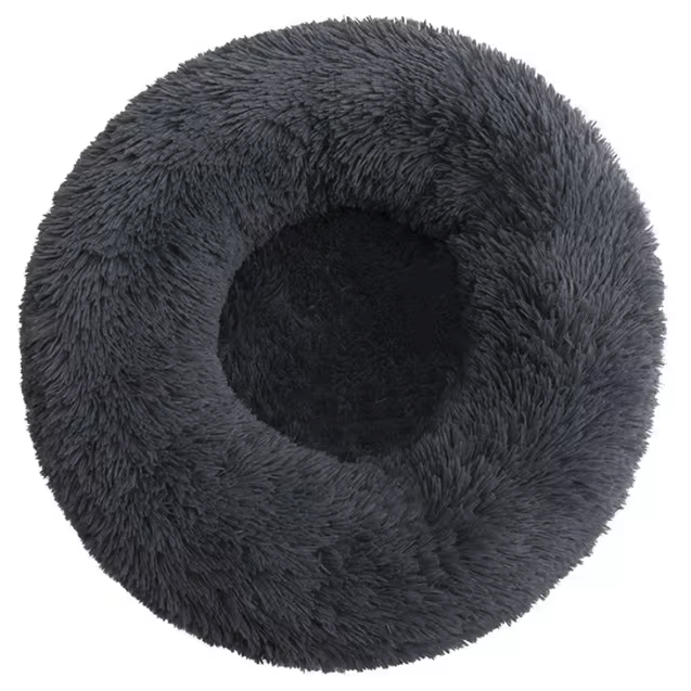 Fluffy Donut Dog Bed Plush Washable Anti-Slip Small Medium Large Dogs Cat Calming Round Bed Soft Faux Fur 40cm 50cm 60cm 70cm 80cm 90cm 100cm 110cm | Koossa