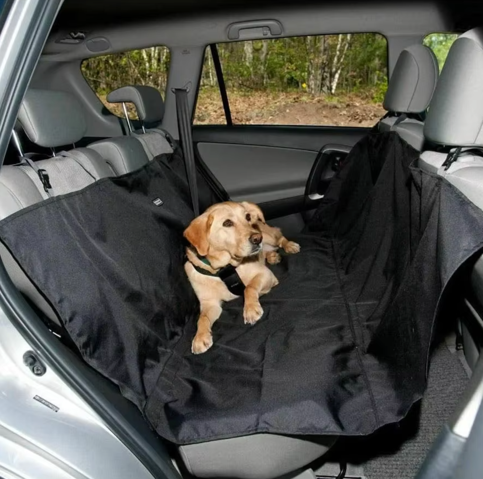 Dog Car Seat Cover Waterproof Oxford 132x142cm Rear Bench Hammock Black Pet Travel Protector Anti-Slip Scratch-Proof | Koossa