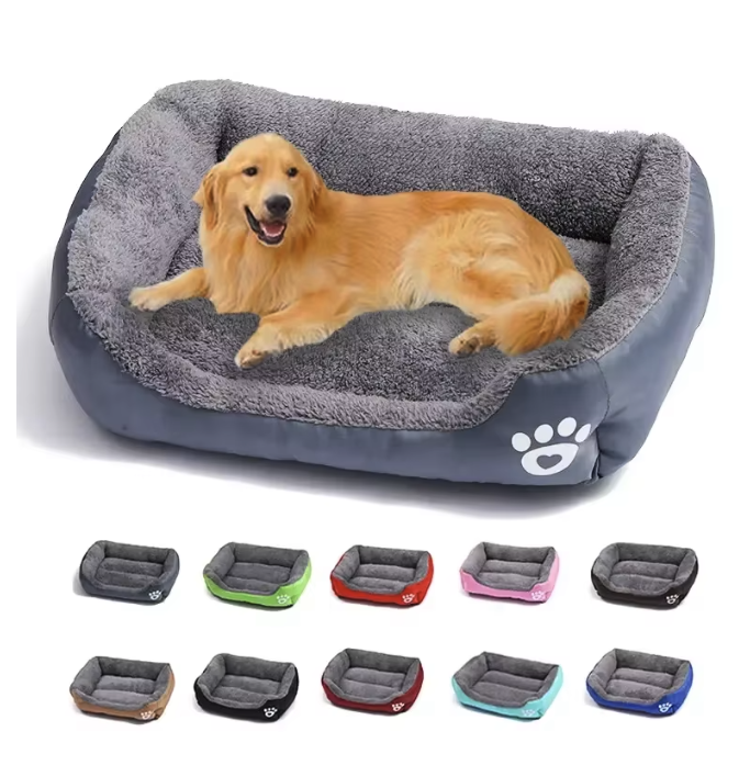 Soft Dog Bed Washable Fleece Oxford Warm Square Pet Bed Small Medium Large Dogs Cats M L XL XXL 54cm 66cm 80cm 95cm Multiple Colours | Koossa