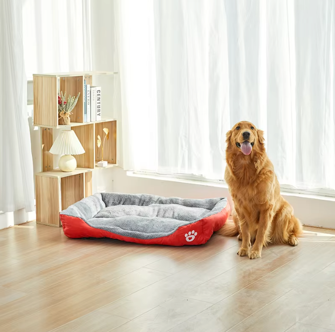 Soft Dog Bed Washable Fleece Oxford Warm Square Pet Bed Small Medium Large Dogs Cats M L XL XXL 54cm 66cm 80cm 95cm Multiple Colours | Koossa