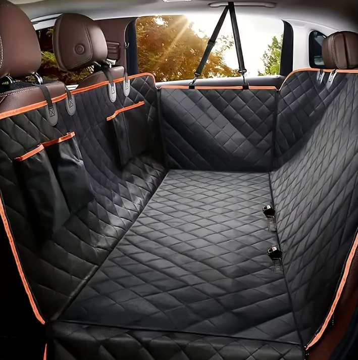 Dog Car Seat Cover 5-Layer 600D Oxford 135x147cm Waterproof Anti-Slip Rear Bench Hammock Black Pet Travel Protector | Koossa