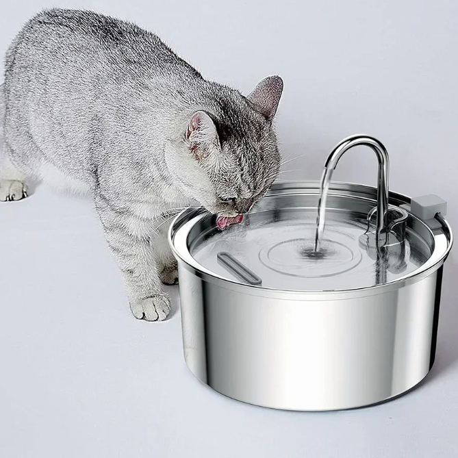 Automatic Pet Water Fountain Stainless Steel 3L Cat Dog USB Silent Filter Drinking Fountain Dispenser Bowl Auto Pump | Koossa