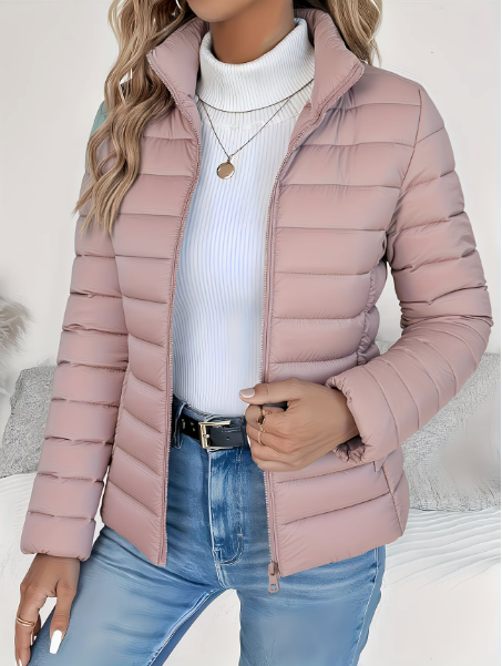 Women's Quilted Jacket Lightweight Wind-Resistant High Collar Spring Outerwear | Koossa