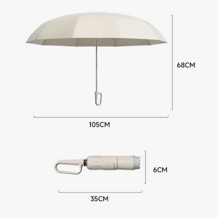 Compact Folding Umbrella with Safety Reflective Trim Windproof Lightweight Rain Protection for Commuting Travel Outdoor Activities Commuters | Lonoma