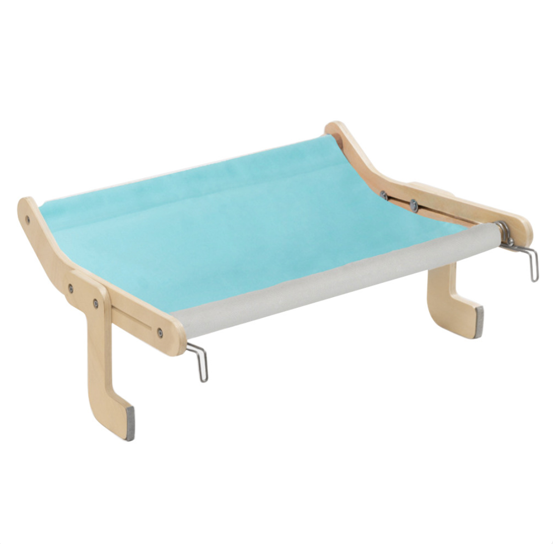 Cat Hammock Fleece No-Drill Easy Attach Wood Frame Wall Window Cabinet Hanging Cat Bed Elevated Feline Perch Up to 18kg Indoor | Koossa