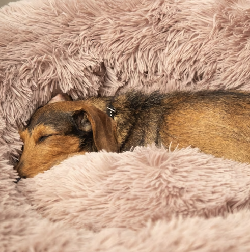 Fluffy Donut Dog Bed Plush Washable Anti-Slip Small Medium Large Dogs Cat Calming Round Bed Soft Faux Fur 40cm 50cm 60cm 70cm 80cm 90cm 100cm 110cm | Koossa