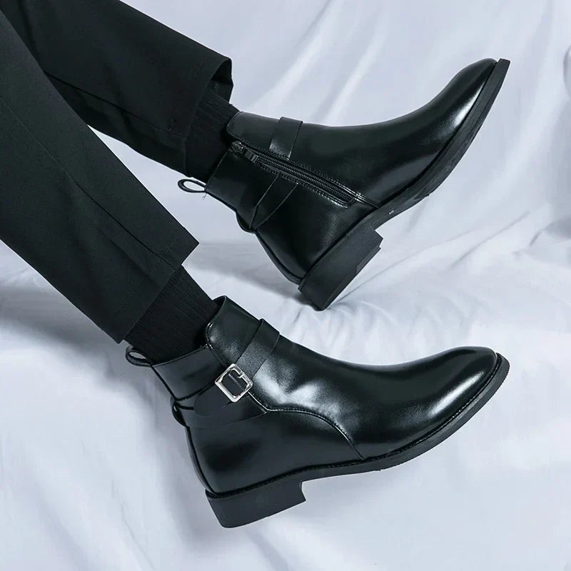 Men's Chelsea Boots in Supple Leather with Elasticated Side Gussets | Classic Ankle Boots for Smart Casual and Formal Occasions | Koossa