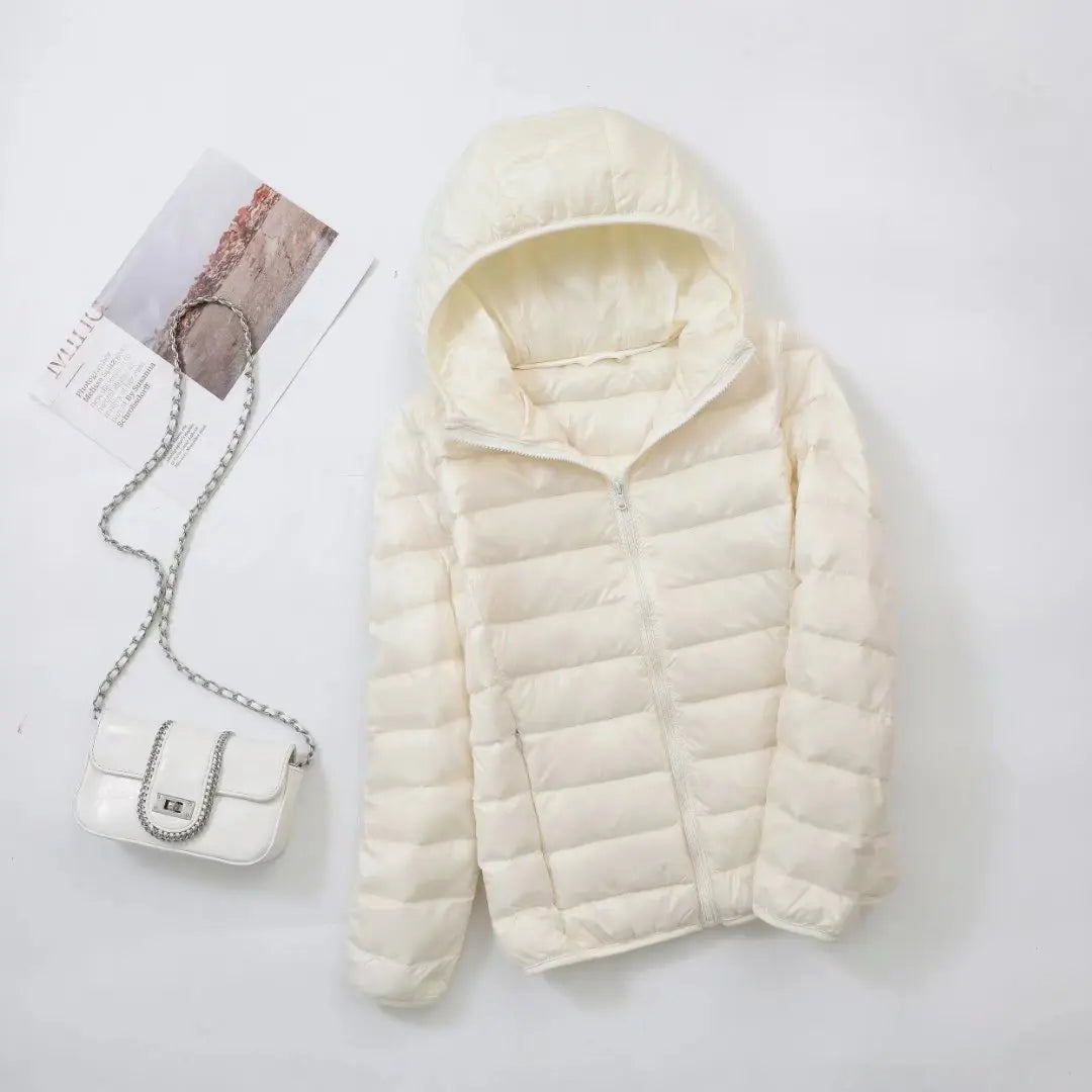 Women's Hooded Puffer Jacket — Lightweight Quilted Coat for Autumn & Winter Layering | Koossa